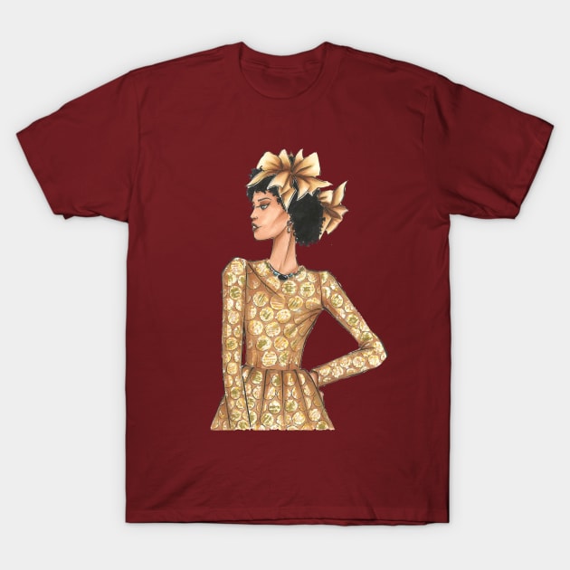 Gold Queen T-Shirt by Ji Illustrator